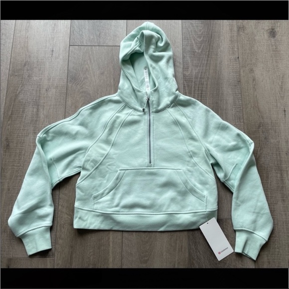 Lululemon Scuba Oversized 1/2 Zip Hoodie in Delicate Mint Size XS/S - Picture 4 of 7